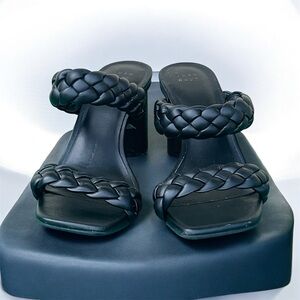 a new day Black Braided Heeled Sandals size 9